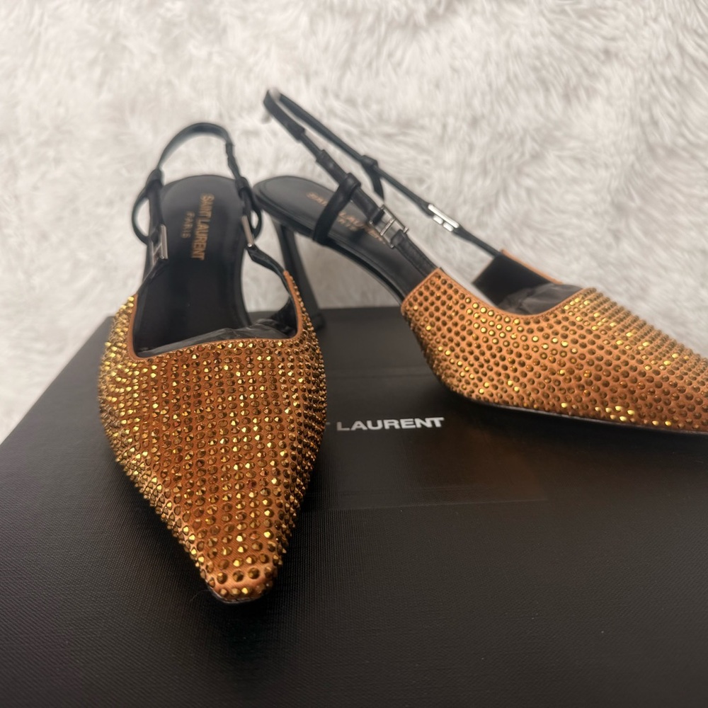 Gold and Black Heels
